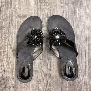 Black Coach flip flops size 9
